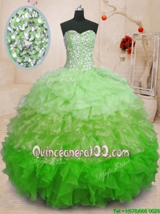 High Quality Floor Length Ball Gowns Sleeveless Multi-color Quinceanera Gowns Lace Up