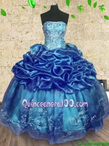 Elegant Floor Length Ball Gowns Sleeveless Teal Sweet 16 Dress Lace Up