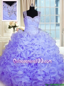 Low Price Floor Length Ball Gowns Sleeveless Lavender Quinceanera Dress Zipper