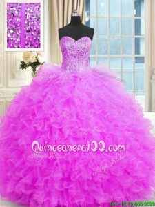 Beautiful Strapless Sleeveless Lace Up 15 Quinceanera Dress Lilac Tulle