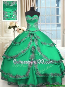 Sweet Ruffled Floor Length Ball Gowns Sleeveless Turquoise Sweet 16 Quinceanera Dress Lace Up