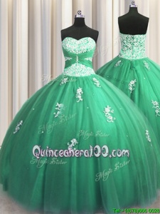 Low Price Turquoise Ball Gown Prom Dress Military Ball and Sweet 16 and Quinceanera and For withBeading and Appliques Sweetheart Sleeveless Lace Up