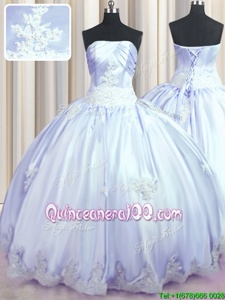 Low Price Floor Length Ball Gowns Sleeveless Lavender Quinceanera Dress Lace Up