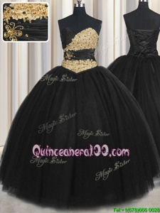 Customized Sleeveless Lace Up Floor Length Beading and Appliques and Ruching and Belt Quinceanera Dress