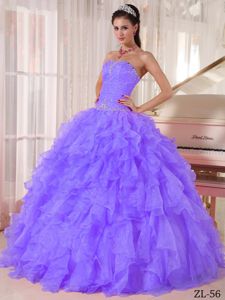 Plus Strapless Beading Bodice Quinces Dresses with Ruffles