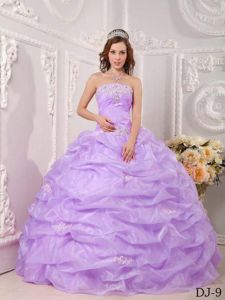Appliques and Pick ups Sweet Sixteen Quinceanera Dress in Lavender