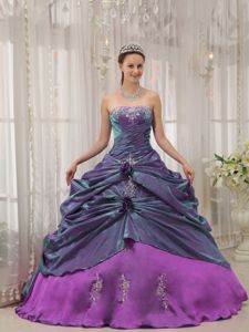 Appliqued Colorful Sweet Sixteen Quinceanera Dress with Flowers