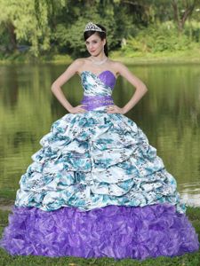 Multi-Color Sweet Sixteen Dresses with Pick-ups and Prints