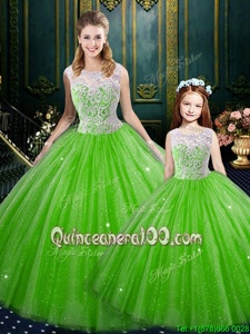 Sleeveless Lace Lace Up 15 Quinceanera Dress