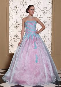 Multi-colored Sweet 15/16 Birthday Dress with Appliques