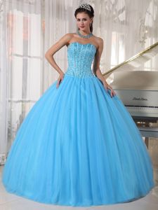 Eye-Catching Sky Blue Pleated Dresses Quinceanera with Pick-ups