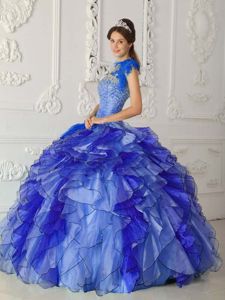 One Shoulder Feather Decorate Quinceanera Dresses with Beading