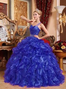 Gorgeous One Shoulder Beading La Quinceanera Dress with Ruffles