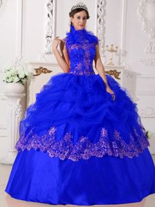 Halter Top Appliqued Royal Blue Sweet Sixteen Dress For Cheap Big Bang Theory dress