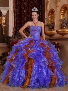 Traditional Sweetheart Ruffled Multi-color Sweet 16 Dress online