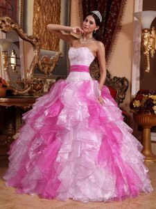 High Quality Beaded Ruffled Multi-colored Quinceanera Gowns