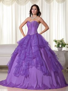 Romantic Ruffled Purple Ball Gown Sweet 15 Dresses for Spring