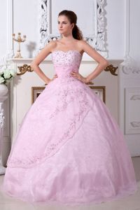 Wholesale Princess Sweetheart Beaded Pink Dress for Sweet 15