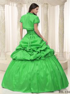 Cheap Sweetheart Appliqued Spring Green Dress for 15 in Vogue