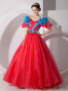 Pretty Two-toned Dress for Quinceanera with Short Puff Sleeves
