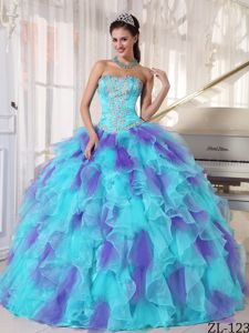Appliqued Ruffled Colorful Sweet Sixteen Dresses in Fashion 2013