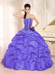 Custom Made Beading and Pick-ups Quinceanera Dresses in Purple