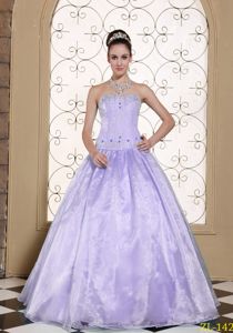Most Elegant Lilac Strapless A-line Quinceanera Dress in Fashion