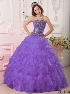 Black and Purple Sweet 16 Dresses with Beading and Ruffles 2013