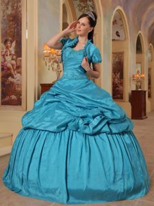 Sweetheart Ball Gown Pick-ups Teal Quinceanera Dress Cheap