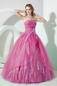 Custom Made Pale Violet Red Quinceanera Dress with Appliques