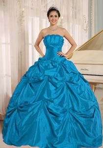 Simple Style Taffeta Ball Gown Teal Dress for Sweet 15 Wholesale