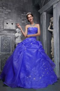 Simple Style Ball Gown Appliqued Blue Sweet 16 Dress Wholesale