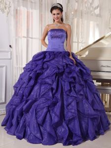 Brand New Purple Quinceanera Gown with Beading and Ruffles