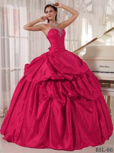 Recommended Taffeta Pick Ups Beaded Hot Pink Quince dress