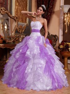Multi-color Strapless Ball Gown Ruffled Quinceneara Dresses