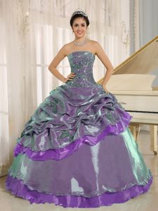 Impressive Multi-color Strapless Sweet Sixteen Dresses with Pick-ups