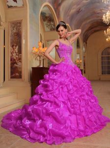 Gorgeous Fuchsia Quinceanera Dresses with Embroidery and Pick-ups