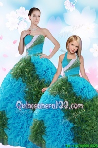 Shining Multi-color Sweetheart Neckline Sequins and Pick Ups 15th Birthday Dress Sleeveless Lace Up