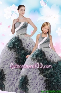 Eye-catching Multi-color Ball Gowns Sweetheart Sleeveless Taffeta Floor Length Lace Up Sequins and Pick Ups Quinceanera Dress