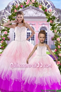 Top Selling Ball Gowns 15 Quinceanera Dress Multi-color Sweetheart Tulle Sleeveless Floor Length Lace Up