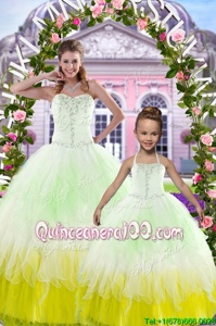 Affordable Multi-color Sweetheart Lace Up Beading Quinceanera Dresses Sleeveless