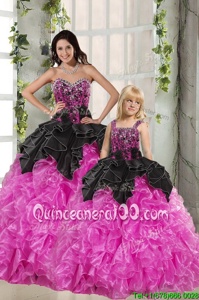 Amazing Sleeveless Beading and Ruffles Lace Up Quinceanera Dresses