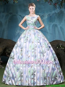 Top Selling Straps Straps Appliques and Pattern Quinceanera Gown Multi-color Lace Up Sleeveless Floor Length