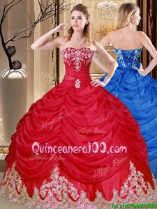 Extravagant Pick Ups Sweetheart Sleeveless Lace Up Quinceanera Gown Coral Red Tulle